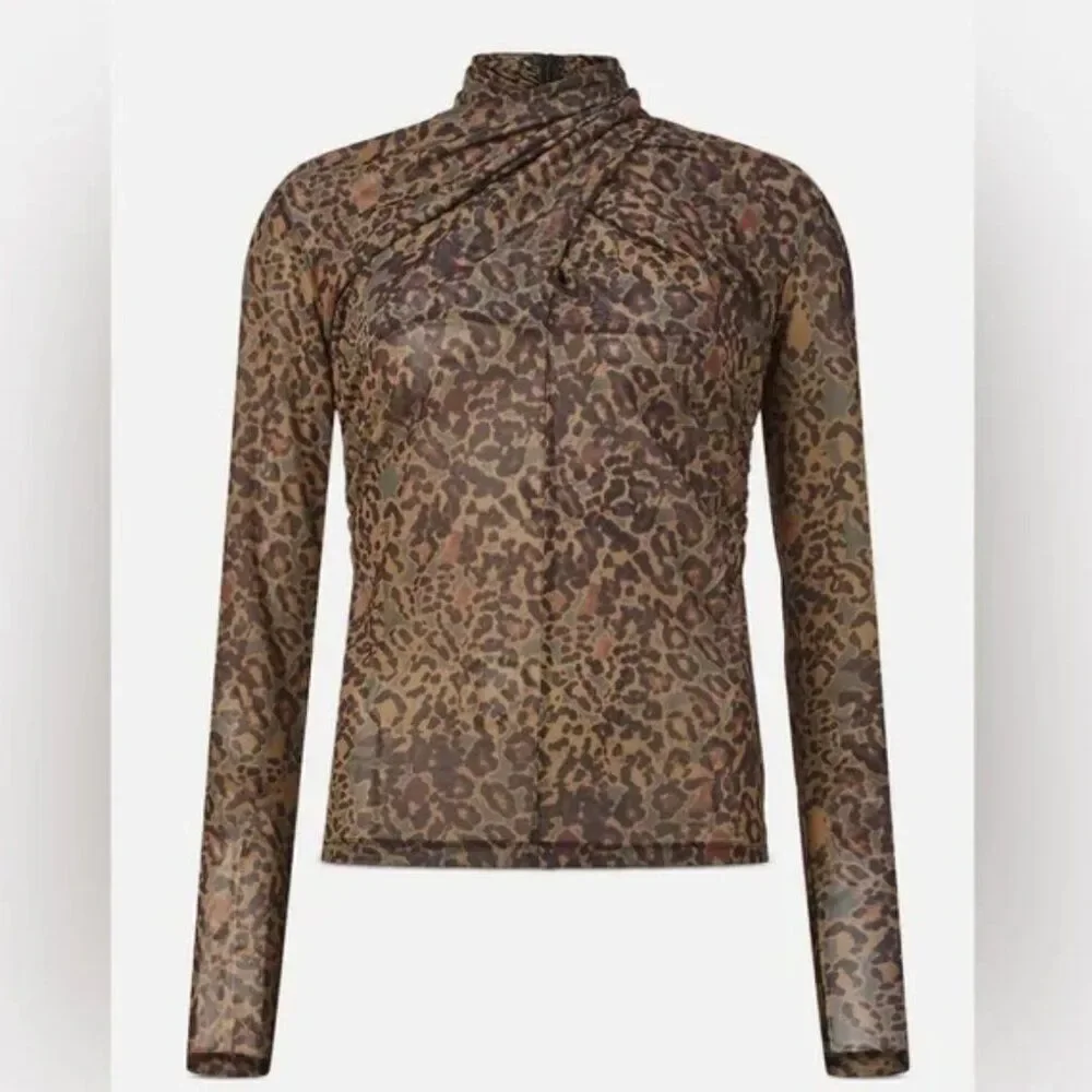 NWT All Saints Tia Halftone long sleeve Sz 2 - Picture 7 of 11